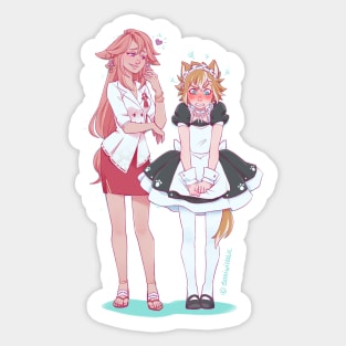 Gorou Maid with Yae Miko Sticker